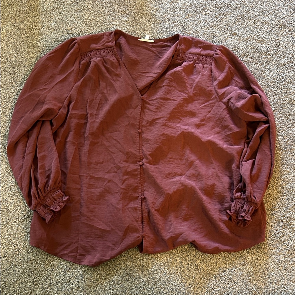 Maurices Deep Burgundy Blouse